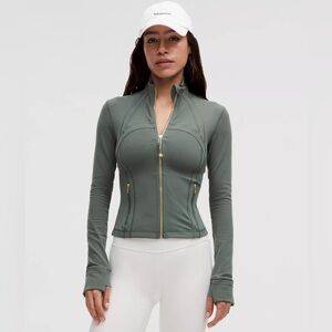 Lululemon Define Jacket Cropped Dark Forest Gold Size 2